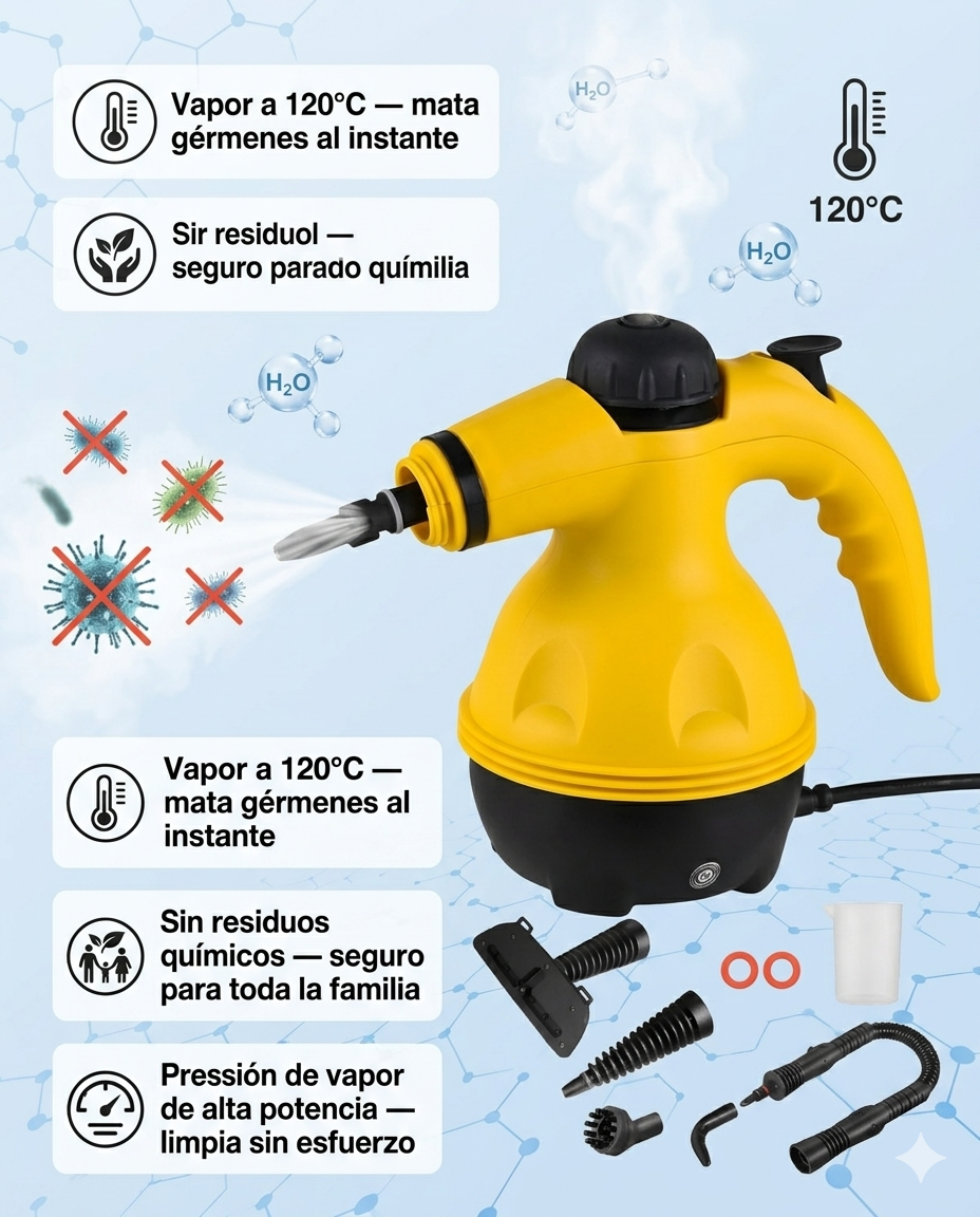 Limpiadora a Vapor + Aspiradora portatil de REGALO — Envío Gratis y Pago al Recibir